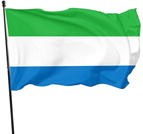Bandera de Sierra Leona de 90 x 150 cm para decoración de jardín y exterior