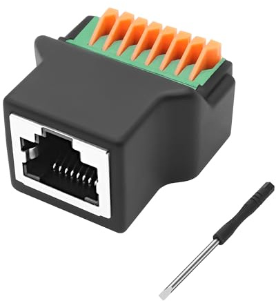 MEIRIYFA RJ45 till 8 stift Quick Connect lödlös adapter kontakt, RJ45 8P8C uttag till 8 stift terminalpress typ lödlös nätverkskontakt för CAT5/6/7 Audio analog GPIO