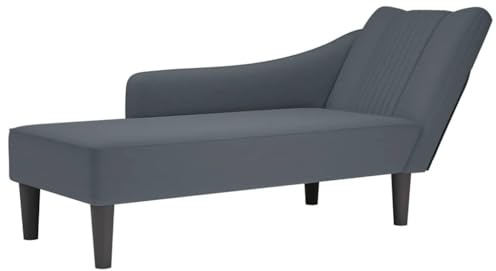 INLIFE Chaiselongue mit Rechter Armlehne Dunkelgrau Samt,Möbel,Stühle,Chaiselongues,Grau,16.45 KG,4009793