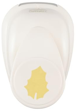 Vaessen Creative Christmas-Holly Leaf-0.75 x 0.94-Paper Punch for Crafting, Card Making and Scrapbooking, White-Gold, 1,9 x 2,4 cm