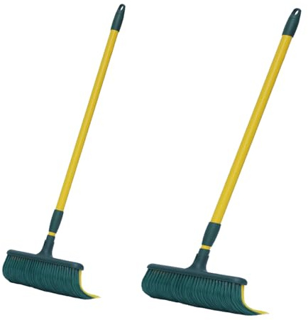Mojawo Krallenbesen Breite wählbar Kunststoff mit Teleskopstiel gebogenen Borsten Gartenbesen Straßenbesen Kehrbesen Laubbesen, Größen:35 cm