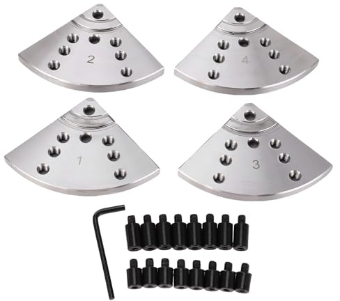 Mâchoires de mandrin de tour à tête plate de 5 pouces, 45 mâchoires de mandrin de tour à bois en acier avec vis pour un centrage de tour réglable, adaptées au travail du bois