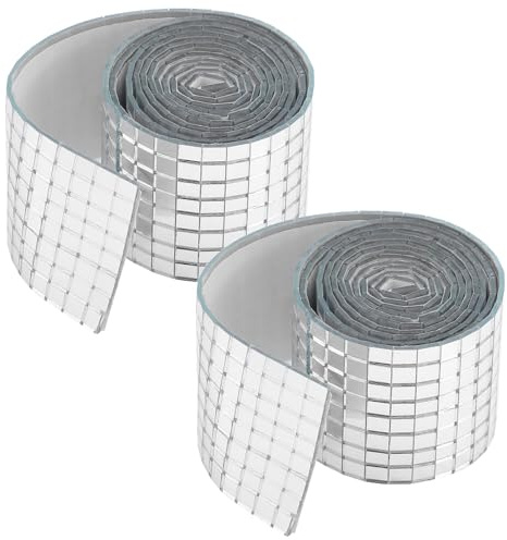 NUOBESTY 3920 carreaux miroir disco : mosaïques carrées autocollantes de 5 x 5 mm – autocollants en verre réfléchissant pour décoration de Noël, loisirs créatifs, fêtes et maison.