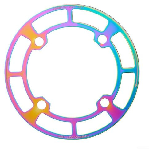 Protector de plato de bicicleta, para BCD 104 mm 32-36T/38-42T, cubierta de plato individual, protección de anillo de cadena MTB (32-36T multicolor)