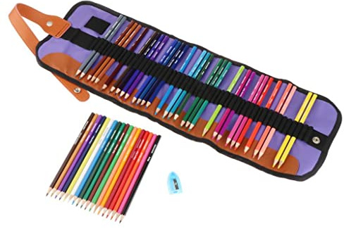 HYLQGMI 36 Stück Buntstifte Set Zeichnung Farbstifte Malstifte Holzstifte mit Roll Up Tasche Und Anspitzer für Kinder Erwachsene Künstler Geschenk, 50 Farbe