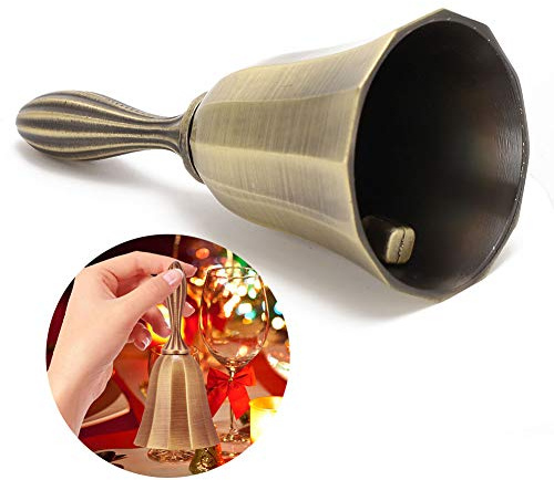 BRRNOO Handklocka i Zinklegering för Middagsklass och Service Snygg Retrodesign med Ljud och Lätt Att (Brons)