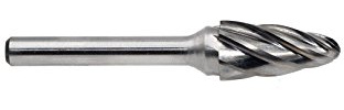 YUFUTOL Carbide Burr - SF5-NF Aluma-Cut Carbide Rotary Burr Bits File for Aluminum 1/4 Inch Shank Die Grinders, 1/2 Inch Head Diameter, 1 inch Flute length, Tree Shape Radius End, 1pcs