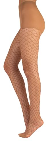 CALZITALY Medias de Rejilla | Pantys de Red Media | Medias de Red Grande | Negro, Natural | XS, S/M L/XL | Calceteria Italiana |