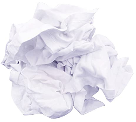 A&A Wiping Cloth- Recycled White Knit T-Shirt Rags, Absorbent Low-Linting Rags for All Clean-up Purposes, 10 Pound Box