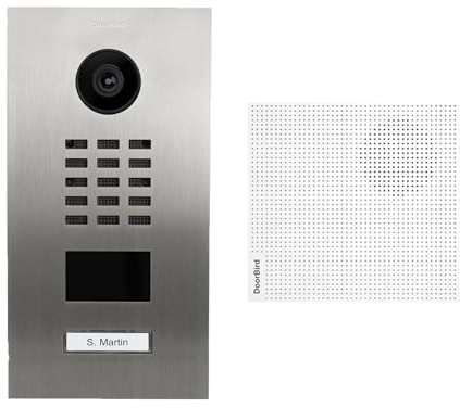 Doorbird - D2101V-V2-EA + A1061W - Portier vidéo IP 1 Sonnette avec Lecteur de Badge RFID INOX - Encastrable