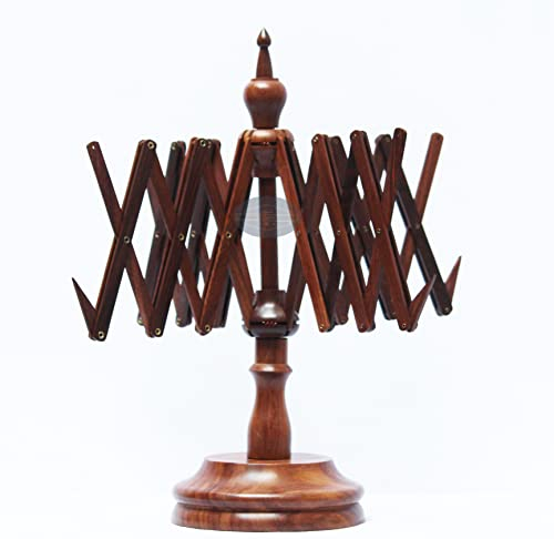 Rosewood Umbrella Swift Ball Winder, Wooden Umbrella Swift Ball Roller, Hand-Operated Yarn Winding Tools, Wooden Table Top Yarn Swift Winder, Knitting and Crochet Accessories Tool for Knitting Lovers