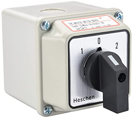 Heschen Universal Rotary Cam Selector Changeover Switch SZW26-20/D303.3D 660V 20A 3 Position 3 Phase 12 Terminals CE with Master Switch Exterior Box LW28-20/4,TUV(Standard Box)