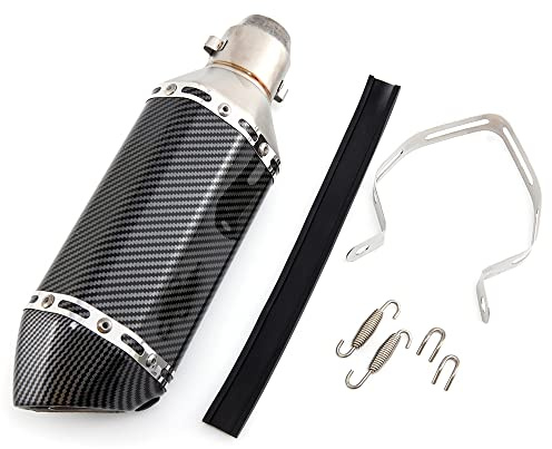 36mm 51mm Moto Silenziatore di Scarico Tubo Universale di Scarico Slip sul Silenziatore Compatibile con ATV Dirt Bike Street Bike Scooter (Carbonio)