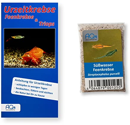 AQ4Aquaristik Südafrikanische Süßwasser-Feenkrebse - Streptocephalus purcelli (Zuchtansatz, Urzeitkrebse-Eier) mit Anleitung - Rarität - Fairy Shrimps