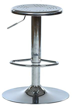 Hocker auf Rädern, Edelstahl-Hochhocker, Stanzrillensitz, drehbarer Arbeitsstuhl, Schule, Labor, Computer, Arbeitsstuhl, 60-80 cm (Color : Stainless Steel) Marriage