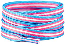 Zigvert Transgender Pride Shoelaces, Transgender Flag Striped Shoelaces LGBTQ Stuff - Colorful Boot Shoe Laces for Men & Women