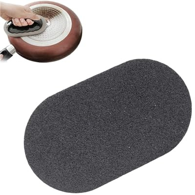 Nano-Carborundum-Schwamm, Schmirgelschwamm, Küchentopfbürste mit Griff, Scheuerschwamm, Topfschrubber, Topfreiniger für den Boden von Pfannen, Nass- und Trockenschleifschwämme (Black*1pc)