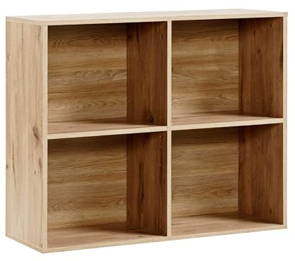 mokebo Aktenregal oder Raumteiler Regal in Eiche 'Der Verstauer', Holzregal, Bücherregal oder Würfelregal fürs Büro, auch als Kinderregal oder Ordnerregal im Kinderzimmer in 88x75x35 (B/H/T in cm)