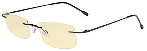 Eyekepper Computer Randlose Lesebrille Blaulichtblocker Damen Herren Gelb getönt Linse - Schwarz +0.50