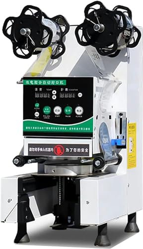 Machine à sceller les tasses entièrement automatique, scelleuse commerciale pour thé au lait, avec panneau LCD à commande numérique, pour diamètre de 90 à 95 mm, 50 à 400 tasses/h, pour thé au lait