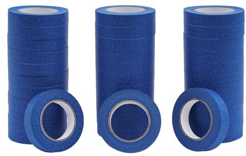 LOIRIIC Cinta adhesiva azul, 36 rollos de cinta adhesiva, no marcada, 2,4 cm x 55 m, cinta adhesiva para pintar, pared, manualidades, decoración artística