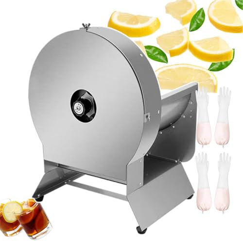 forplubossmmp Cortadora De Verduras Eléctrica con 2 Guantes, Máquina Trituradora De Verduras Eléctrica, Cortadora De Alimentos De Grosor Ajustable De 0 A 10 Mm para Cortar Patatas Tomates Queso,Round