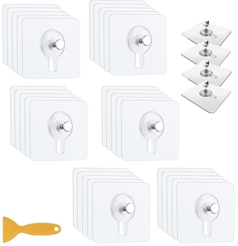 FISH DRAGATE 30 piezas adhesivos ganchos cuadros,cuelga facil cuadros sin clavos, ganchos para cuadros autoadhesivos transparente,colgar cuadros sin agujerospara pósteres,pinturas decorativas