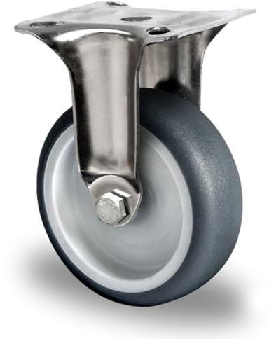 Bockrolle 75 mm Thermoplastisches Gummi Apparaterolle Edelstahl