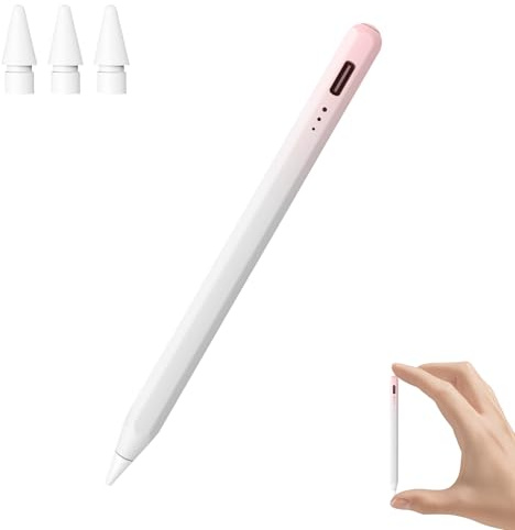 Penna stilo per iPad 6a - 11a generazione, 15 minuti di ricarica rapida Apple Pencil per iPad Pro 2018-2025 11/12,9/M4, Air 3/4/5/M2/M3, Mini 5/6, rosa
