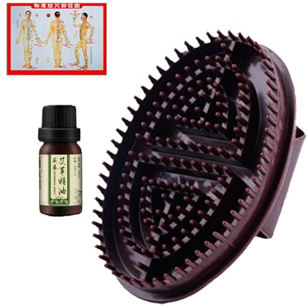 Meridian Brush Massage Body, Full Body Oil Massage Brush for Neck Shoulder Back Stomach Leg Arm Scalp, Beauty Salon Professional Custom Acupressures Meridian Brush for Relaxation and Stress Relief