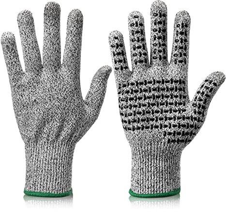 YQVEOT Gants Anti Coupure, Gants résistants aux coupures HPPE&Nylon EN388 Gant de Travail de sécurité Anti-Coupure de Niveau 5 Outil Anti-dérapant Sensible Toucher for la Cuisine, Le Jardin