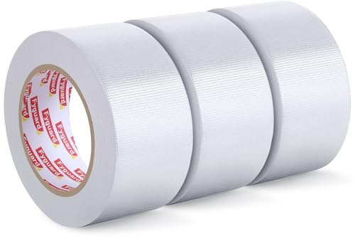 Fyguard 3 Rolle Panzertape Weiß, 48mm x 54m Panzerband 210μ Wasserdichtes Gewebeband Weißes Klebeband Universell für Reparaturen Befestigung Bündelung, Innen- und Außenbereich (18 m/Rolle)