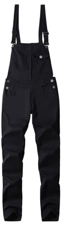 Work Dungarees Men's Jeans Slim Fit Overall Large Sizes Dungarees Work Trousers Loose Fit Men's Denim Jumpsuit with Pockets Fashion Bootcut Trousers Work Trousers Adjustable Straps Jumpsuit, black, M