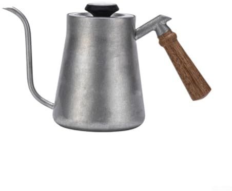NbgrvB Hervidor de cuello de cisne con termómetro para verter sobre café, olla de acero inoxidable de 850 ml con boquilla estrecha para uso doméstico y cafetería