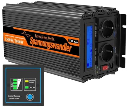 Inverter Convertitore UPS, Inverter, Caricabatterie, 1500 W, 1,5 KW, Da CC 12 V A CA 220 V, 230 V, Trasformatore A Onda Sinusoidale Pura Per Uso Domestico Convertitore Tensione
