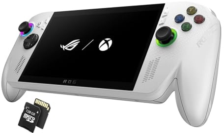 ASUS ROG Ally 7” 120Hz FHD Gaming Handheld, Ryzen Z1 Extreme, 16GB RAM, 512GB SSD, Touchscreen Portable Game Console, with 128GB MicroSD Card, White