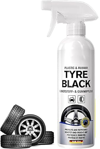 Spray protector y brillo para neumáticos de plástico y caucho, potente spray para brillo de neumáticos, spray limpiador de llantas y ruedas, acabado duradero para neumáticos húmedos (300ml)