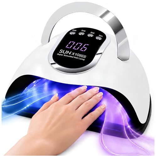 ROHSEL UV LED Lampe für Gelnägel 280W | Professionelle Nagellampe mit 66 LEDs | schnelles Aushärten | Low Heat Modus | Sensor | Timer | LED Display | abnehmbarer Boden