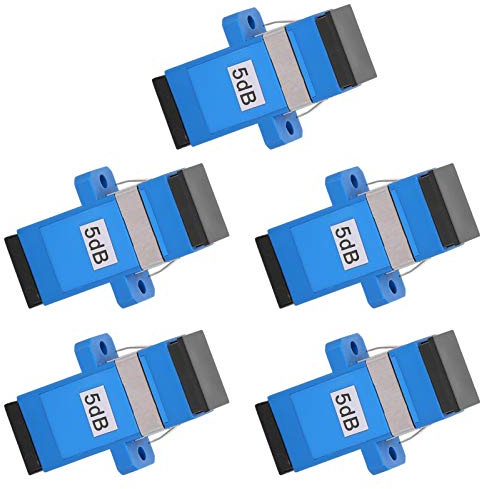 Aramox 5 St SC Optisk Kontakt Single Mode Optisk Koppling 5dB Dämpare ABS Keramisk 1310 Till 1550nm Låg Förlust Hög Returförlust för Fibernätstekniker
