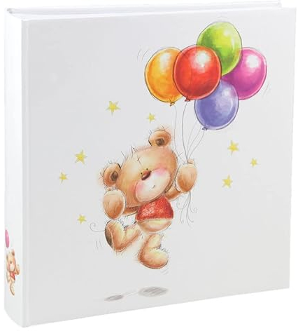 IDEAL TREND Cat & Bears Fotoalbum 30x30 cm 100 weiße Seiten Baby Kinder Foto Album Fotobuch: Farbe: Ballon