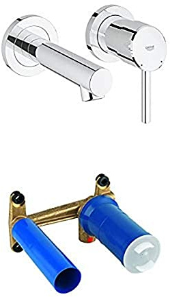 GROHE Mitigeur lavabo mural 2 trous, taille S, 19575001 Concetto (corps encastré inclus)
