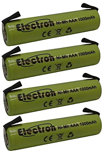4x Batteria ricaricabile Ni-Mh Ministilo AAA 1,2V 1000mAh 1Ah con linguette lamelle terminali a saldare per pacco pacchi batteria 45x11mm 11x45mm