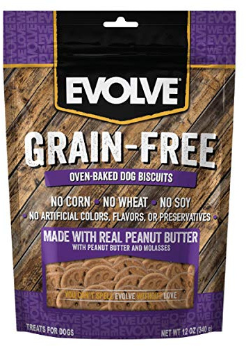 Evolve Grain Free Dog Biscuits with Real Peanut Butter and Molasses