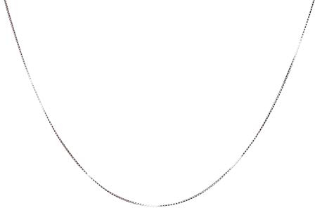 NAG.HC 925 Sterling Silver 0.8MM Box Chain Necklace for Women, 16, Silver