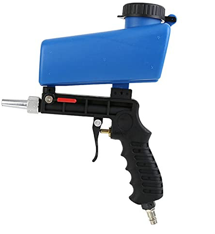 Sandstrahlgeräte Spritzpistole Airbrush Tragbare Gravity Sandstrahlpistole Pneumatische Werkzeug Mini Sandstrahlsprühpistole Einstellbarer Sandblaster (Color : Blue)