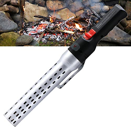 Accenditore Elettrico, Multifunzione Accenditore Carbonella per Barbecue Forno per Pizza Camino, Accendi Rapidamente in 60 Secondi, Massimo: 650℃ (Color:Silver)