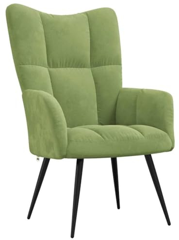 vidaXL Relaxsessel Fernsehsessel Polsterstuhl Polstersessel Relaxstuhl Sessel Stuhl Ohrensessel Loungesessel Armsessel Wohnzimmer Hellgrün Samt