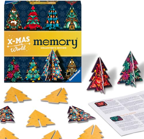 Ravensburger 22350 Collector's Memory® Weihnachten - Das weltbekannte Gedächtnisspiel für 2 bis 8 Spieler ab 6 Jahren mit formgestanzten Weihnachtsbäumen zum Aufstellen