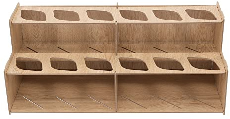 Mezzo Artist Paint and Brush Rack - Wood Grain Laminate Multi Layer Desk Stand Professional Storage Display Organizer for paintbrushes and Paint Tubes - Large Paint Tube Rack