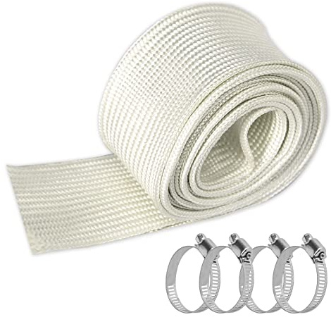 Manguera de escape, 25 mm, manguera de protección contra el calor, aislamiento de calefacción, manguera de aislamiento para generador de corriente de emergencia, tubo de escape, manga de fibra de